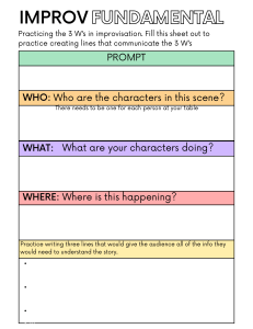 Improv 3 W's Worksheet