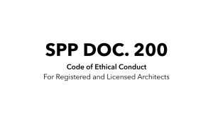 SPP DOC. 200: Code of Ethical Conduct for Architects