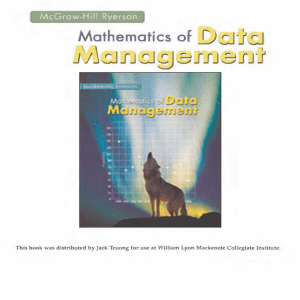 Mathematics of Data Management Textbook