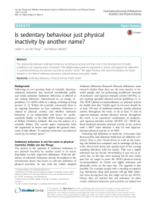 Sedentary Behavior vs Physical Inactivity: A Debate