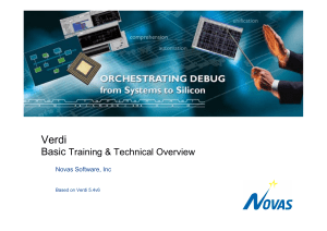 Verdi Debugging Tool Training & Overview