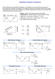 Angle Beam Inspection Calculations & Formulas