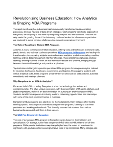 Analytics in MBA Programs: Bangalore's Rise