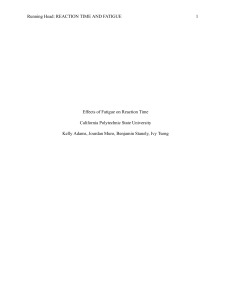 Fatigue & Reaction Time Research Paper