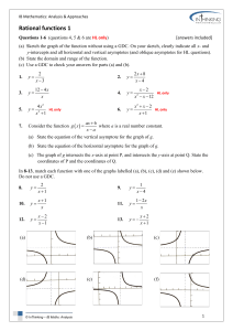 Rational Functions Worksheet for IB Math