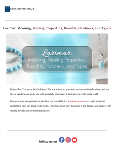 Larimar Gemstone: Meaning, Healing, Properties & Types