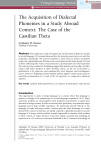 Dialectal Phoneme Acquisition in Study Abroad: Castilian Theta