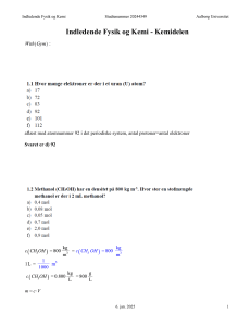 Indledende Fysik og Kemi - Kemidelen