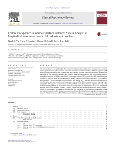 IPV & Child Adjustment: A Longitudinal Meta-Analysis