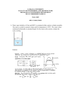 Thermodynamics HW Solution: Water Vapor, Air, Nitrogen