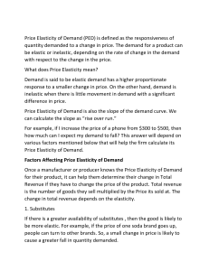 Price Elasticity of Demand Explained