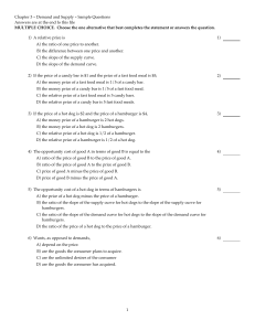 Demand and Supply Sample Questions