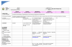 Agri-Crop Production Lesson Log: Grade 7, Week of August 28