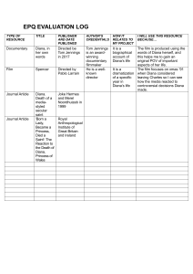 EPQ Evaluation Log: Princess Diana Resources