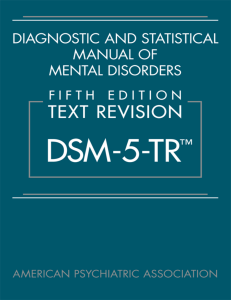 DSM-5-TR: Diagnostic and Statistical Manual of Mental Disorders