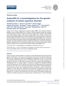 AutismKB 2.0: Genetic Evidence of Autism Spectrum Disorder