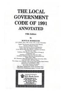 Local Government Code of 1991 Annotated, 5th Ed.