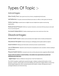 COVID-19 Impact on Teens: Mental Health, Education, Social Life