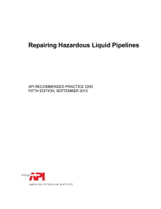 Repairing Hazardous Liquid Pipelines: API Recommended Practice