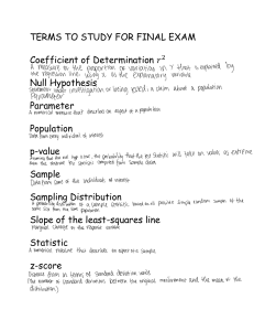 Statistics Final Exam Study Guide