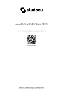 BGCSE History Revision Booklet: World War 1