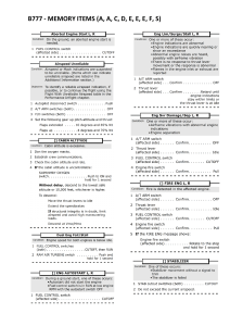 B777 Memory Items Checklist