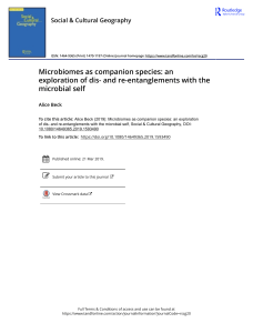 Microbiomes as Companion Species: Social & Cultural Geography