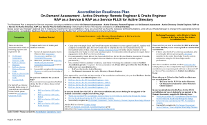 Active Directory Accreditation Readiness Plan