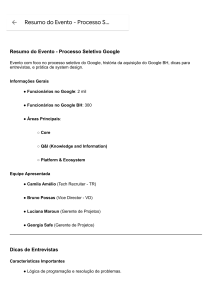 Resumo do Evento: Processo Seletivo Google