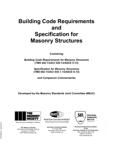 Masonry Building Code & Specification