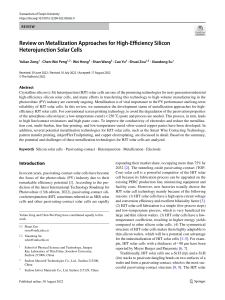 Metallization for High-Efficiency Silicon Heterojunction Solar Cells