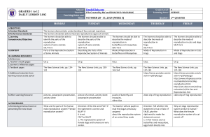 Grade 5 Science: Animal Reproduction Lesson Log