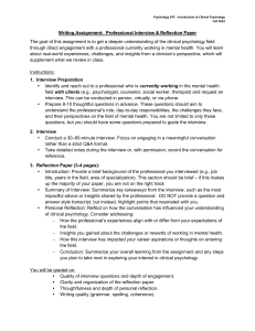 Clinical Psychology Interview Assignment