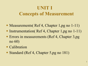 Concepts of Measurement: Instrumentation & Errors