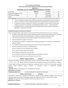 Transform Calculus, Fourier Series, Numerical Techniques Syllabus