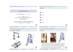 Machine Elements: Columns, Springs, Gears, Beams, Bearings