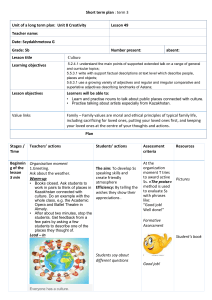 5th Grade English Lesson Plan: Culture & Astana Landmarks