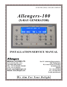 Allengers-100 X-Ray Generator Installation/Service Manual