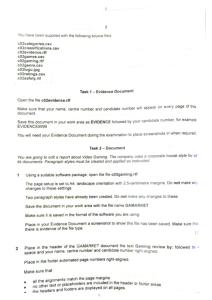 Exam Instructions: Document Editing & File Management