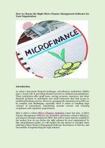 Microfinance Software: Choosing the Right Management System