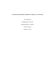 AI Chatbots & Racial Bias in Healthcare Term Paper