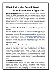 Vietnam Recruitment Agencies: Top Industries & Benefits