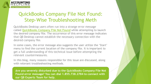 QuickBooks Company File Not Found: Troubleshooting Guide