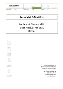 Leclanché Generic GUI User Manual for BMS (Rosa)