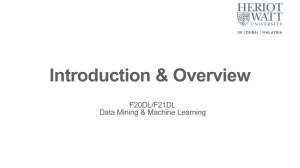 Data Mining & Machine Learning Course Overview