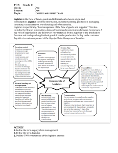 Logistics & Supply Chain Worksheet