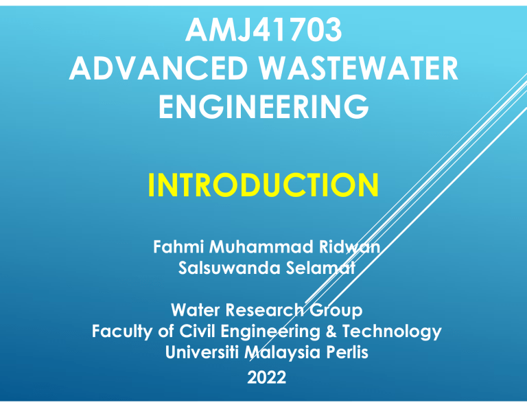 Advanced Wastewater Engineering Coursebook