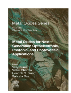 Metal Oxides for Optoelectronics, Photonics, Photovoltaics