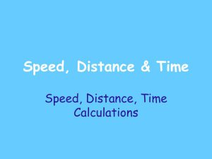 Speed, Distance, Time Calculations Worksheet