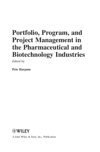 Portfolio, Program, Project Management in Pharma & Biotech